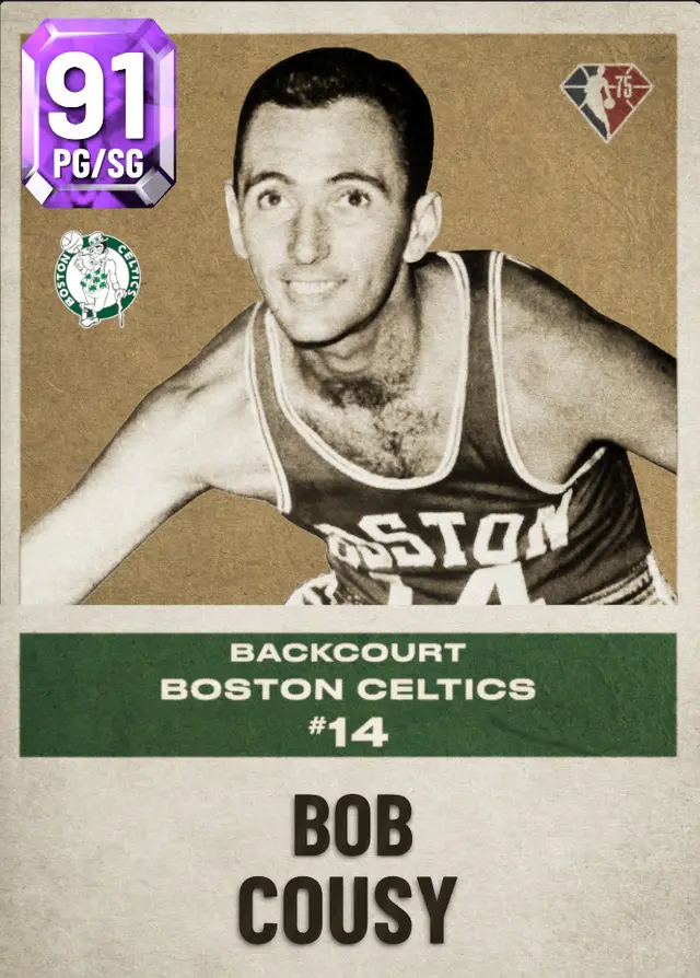 (AMETHYST) Bob Cousy (91 OVR)
